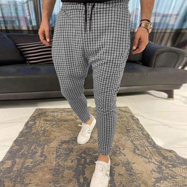 men's pants autumn fashion business plaid printed men drawstring mid waist slim pencil summer casual trousers streetwear, Black
men's pants autumn fashion business plaid printed men drawstring mid waist slim pencil summer casual trousers streetwear, Black