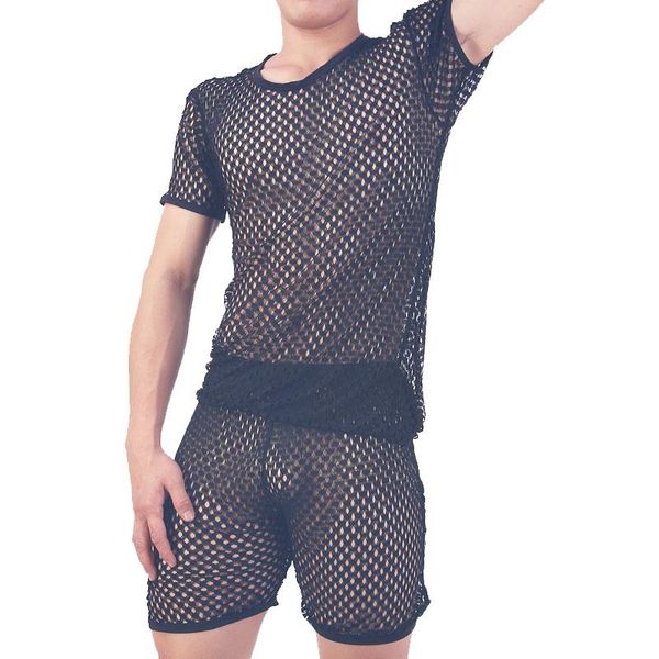 men's t-shirts mens mesh see-through fishnet t shirt short sleeve man nightclub wear t-shirt men party perform streetwear, White;black
men's t-shirts mens mesh see-through fishnet t shirt short sleeve man nightclub wear t-shirt men party perform streetwear, White;black