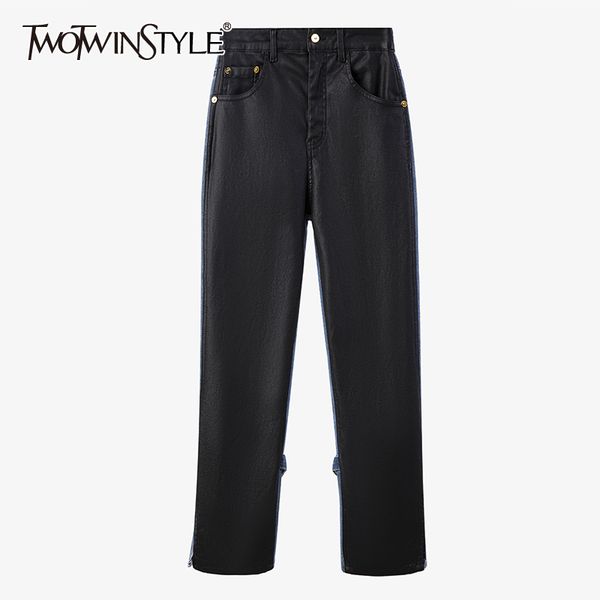 twotwinstyle hit color patchwork chain jeans for women high waist straight vintage casual denim pants female fashion new clothes 210428, Blue
twotwinstyle hit color patchwork chain jeans for women high waist straight vintage casual denim pants female fashion new clothes 210428, Blue