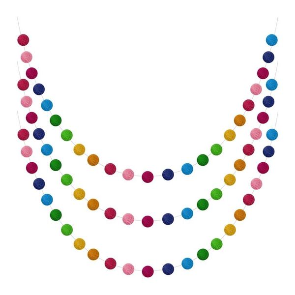 -3 pcs felt ball garland colorful pom handmade 6.5 feet long 24 balls garlands for wall christmas decoration decorative objects & figurines
-3 pcs felt ball garland colorful pom handmade 6.5 feet long 24 balls garlands for wall christmas decoration decorative objects & figurines