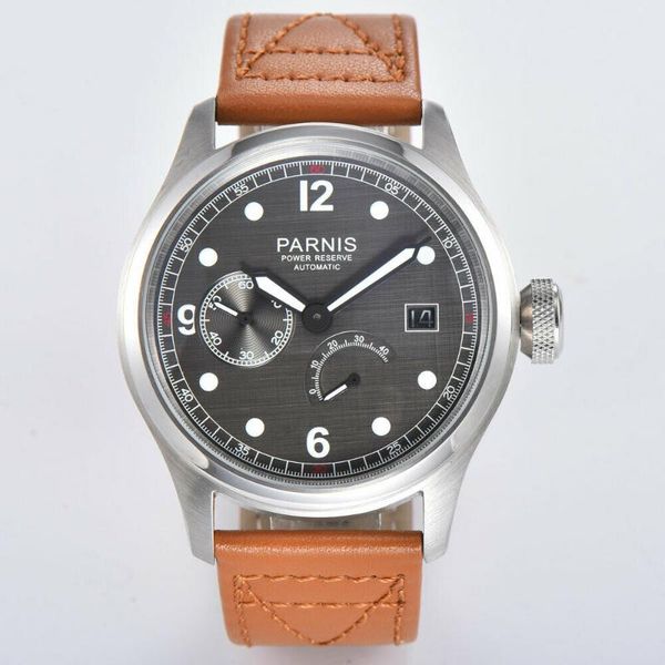 46mm pani grey/black dial brown leather strap st 2530 date luminous mechanical mens watch power reserve automatic sen wristwatches, Slivery;brown
46mm pani grey/black dial brown leather strap st 2530 date luminous mechanical mens watch power reserve automatic sen wristwatches, Slivery;brown