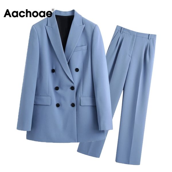 aachoae blue color elegant suit blazer women double breasted casual blazer pleated straight long pants lady sets ensembles femme 210727, White
aachoae blue color elegant suit blazer women double breasted casual blazer pleated straight long pants lady sets ensembles femme 210727, White