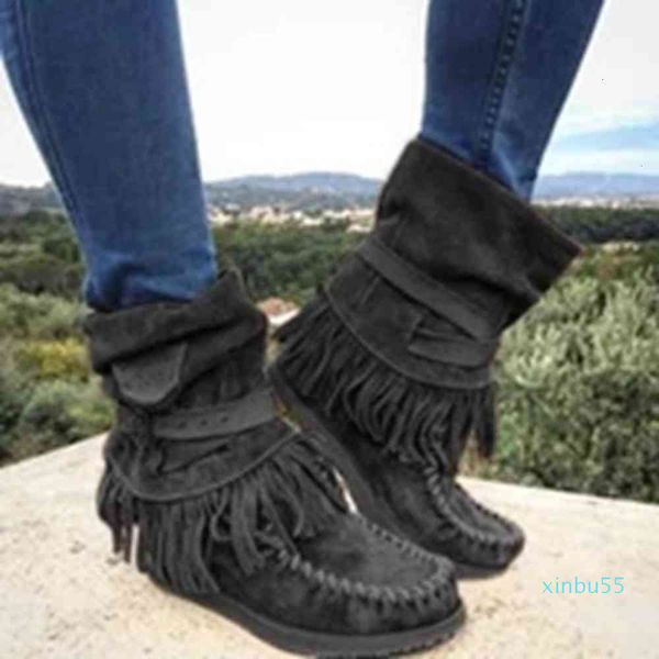 autumn and winter fashion tassel boots women's boots low barrel thick bottom snow boots, Black
autumn and winter fashion tassel boots women's boots low barrel thick bottom snow boots, Black