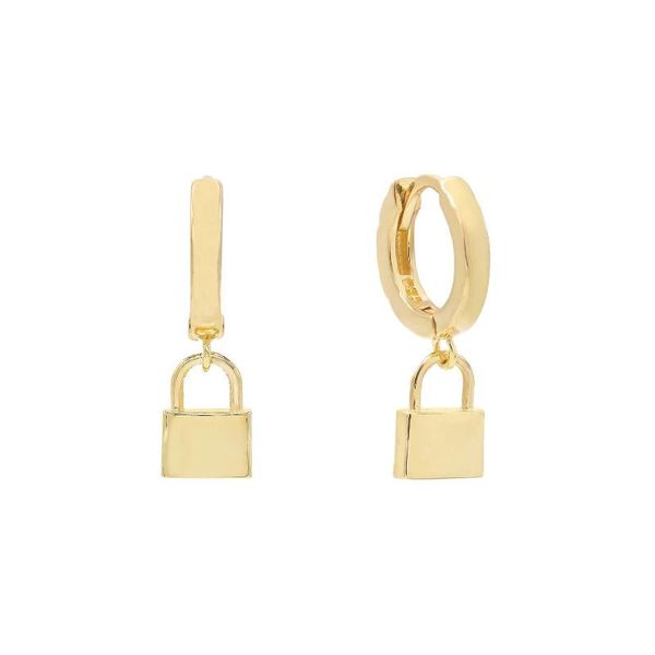 hoop & huggie original brand unique fashion plain lock minimalist padlock earring 925 sterling silver, Golden;silver
hoop & huggie original brand unique fashion plain lock minimalist padlock earring 925 sterling silver, Golden;silver