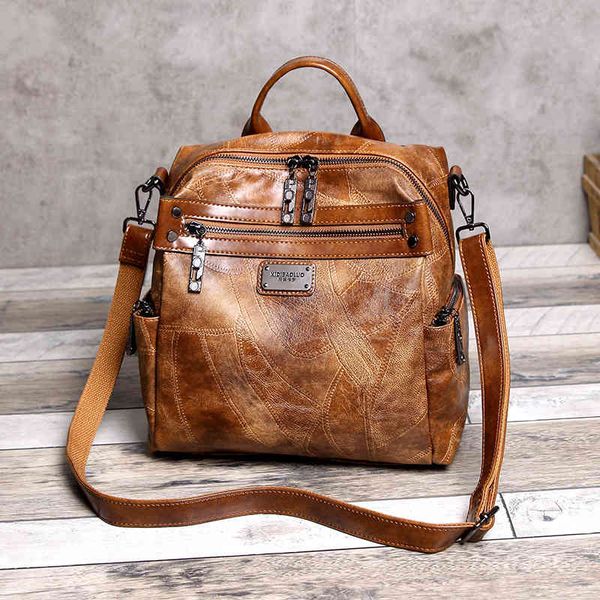 2021 sidi paul spring and summer new splicing oil wax leather single shoulder multi capacity women's backpack
2021 sidi paul spring and summer new splicing oil wax leather single shoulder multi capacity women's backpack