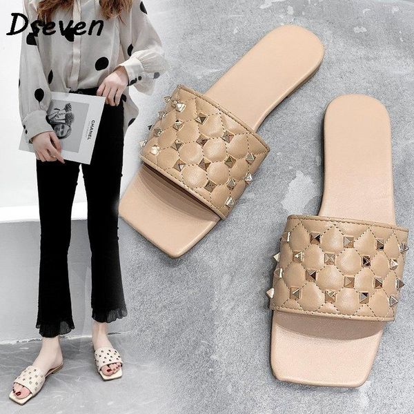 slippers dseven 2021 square toe fashion rivets sandals flat heel women casual slides shoes summer outdoor beach sandal slipper flip flop, Black
slippers dseven 2021 square toe fashion rivets sandals flat heel women casual slides shoes summer outdoor beach sandal slipper flip flop, Black