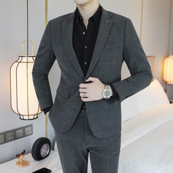 men's suits & blazers suit business casual men fashionable gorgeous coat trousers two piece wedding man, White;black
men's suits & blazers suit business casual men fashionable gorgeous coat trousers two piece wedding man, White;black