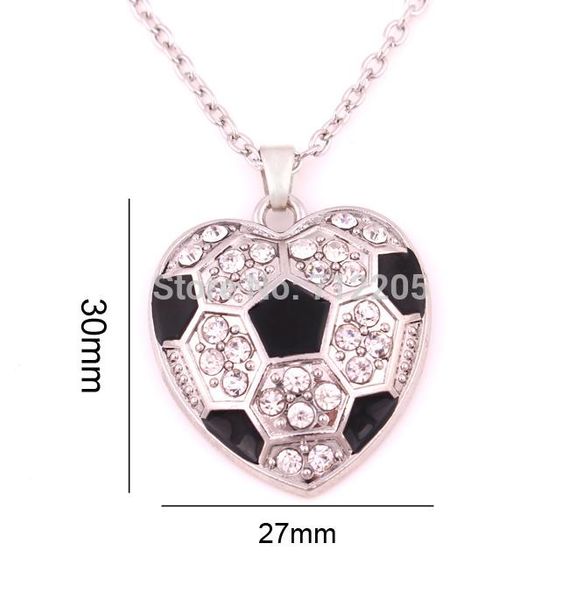 fashion arrival 10pcs rhodium plated zinc alloy studded with sparkling crystals soccer heart pendant chain necklace necklaces, Silver
fashion arrival 10pcs rhodium plated zinc alloy studded with sparkling crystals soccer heart pendant chain necklace necklaces, Silver