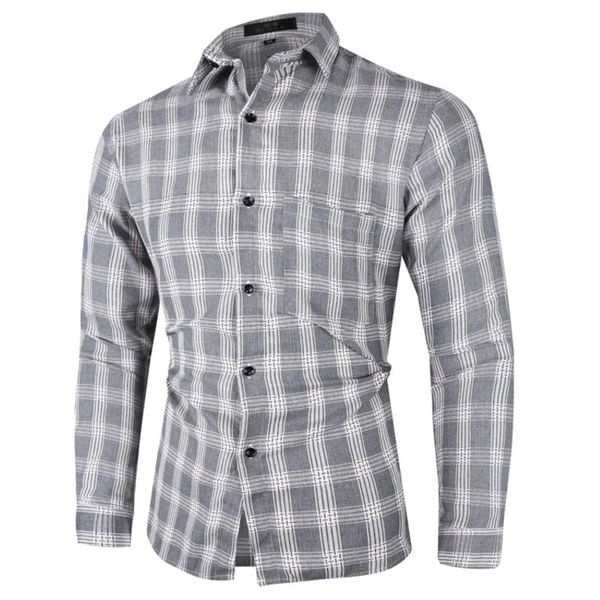 men's casual shirts fashion plaid men shirt autumn spring long sleeve lapel blouse fitness chic brand streetwear camisa masculina, White;black
men's casual shirts fashion plaid men shirt autumn spring long sleeve lapel blouse fitness chic brand streetwear camisa masculina, White;black