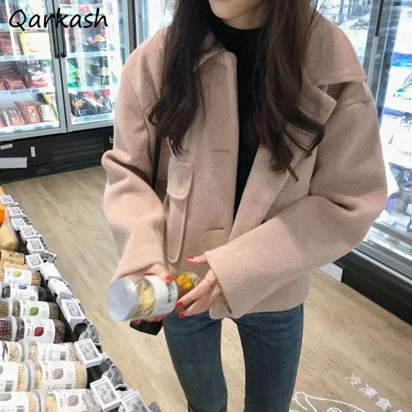 women's jackets women pure color simple tender autumn warm outwear elegant all-match single breasted sweet korean style ladies, Black;brown
women's jackets women pure color simple tender autumn warm outwear elegant all-match single breasted sweet korean style ladies, Black;brown