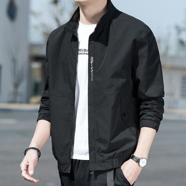 men's coat 2021 spring clothing tooling baseball suit and autumn casual youth jacket, Black;brown
men's coat 2021 spring clothing tooling baseball suit and autumn casual youth jacket, Black;brown