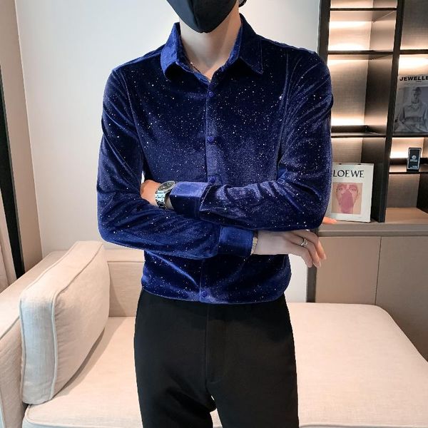 men's casual shirts luxury sequined velvet shirt men fashion slim fit long sleeve dress social partytuxedo blouse camisas para hombre, White;black
men's casual shirts luxury sequined velvet shirt men fashion slim fit long sleeve dress social partytuxedo blouse camisas para hombre, White;black