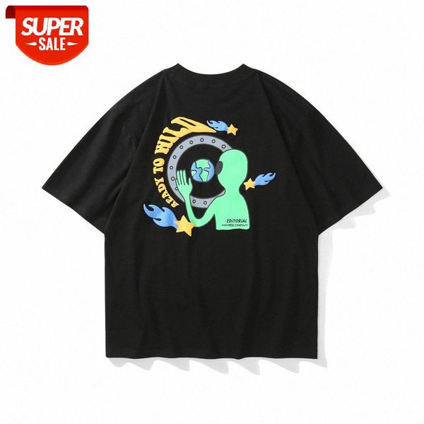 cartoon printed short-sleeved t-shirt men's european and american five-point sleeve harajuku style street loose half-sleeved #c14r, White;black
cartoon printed short-sleeved t-shirt men's european and american five-point sleeve harajuku style street loose half-sleeved #c14r, White;black