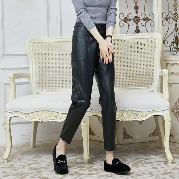 women's pants & capris women luxury ankle length natural sheepskin genuine leather harem loose fit lady casual trousers autumn fashion, Black;white
women's pants & capris women luxury ankle length natural sheepskin genuine leather harem loose fit lady casual trousers autumn fashion, Black;white