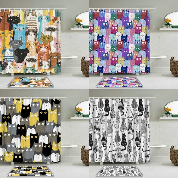 shower curtains lovely cartoon cat 3d printed curtain set with hooks waterproof fabric bathroom non-slip bath mat home decor
shower curtains lovely cartoon cat 3d printed curtain set with hooks waterproof fabric bathroom non-slip bath mat home decor