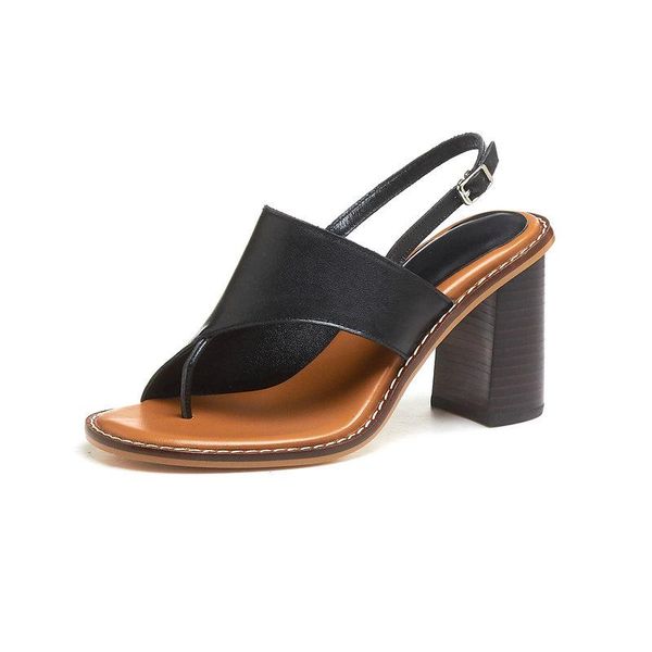 women's sandals high heel shoes woman genuine leather flip flop wedding party summer women casual, Black
women's sandals high heel shoes woman genuine leather flip flop wedding party summer women casual, Black
