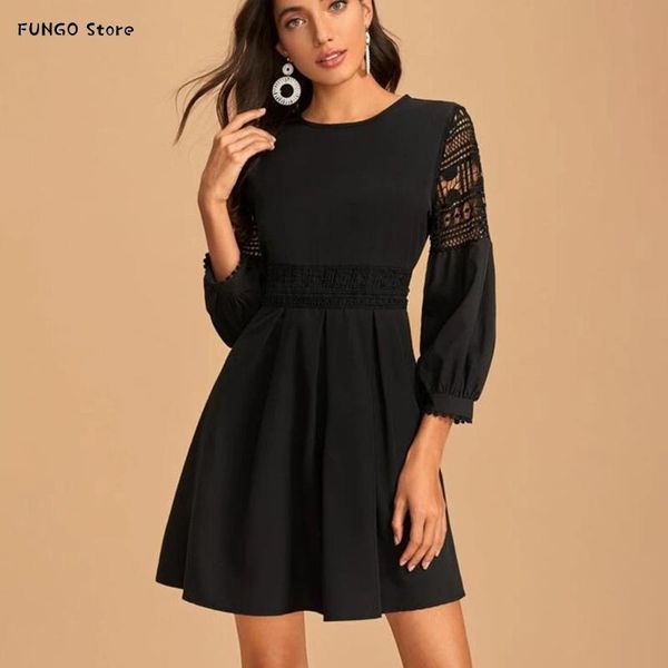 elegant woman lace patchwork o-neck fit a-line dress lady paty club three quarter sleevess basic black white mini dresses 2021 casual, Black;gray
elegant woman lace patchwork o-neck fit a-line dress lady paty club three quarter sleevess basic black white mini dresses 2021 casual, Black;gray