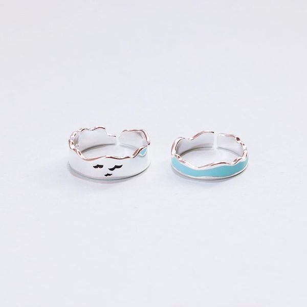 cluster rings sole memory ends earth seagull enamel craft sky blue wave 925 sterling silver female resizable opening couple sri576, Golden;silver
cluster rings sole memory ends earth seagull enamel craft sky blue wave 925 sterling silver female resizable opening couple sri576, Golden;silver