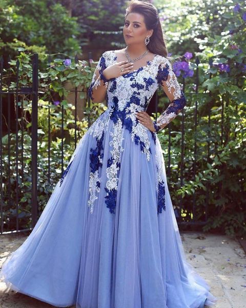 party dresses long sleeves blue prom a-line v neck lace tulle teens gowns vestido de festa muslim, White;black
party dresses long sleeves blue prom a-line v neck lace tulle teens gowns vestido de festa muslim, White;black