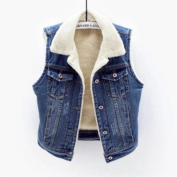 spring autumn women vest fashion women's denim jacket sleeveless thick wool warm oversize cardigans femmale 210915, Black;white
spring autumn women vest fashion women's denim jacket sleeveless thick wool warm oversize cardigans femmale 210915, Black;white