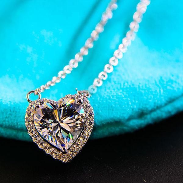 luxury female love heart pendant necklace classic silver color wedding cute white crystal party for women necklaces
luxury female love heart pendant necklace classic silver color wedding cute white crystal party for women necklaces
