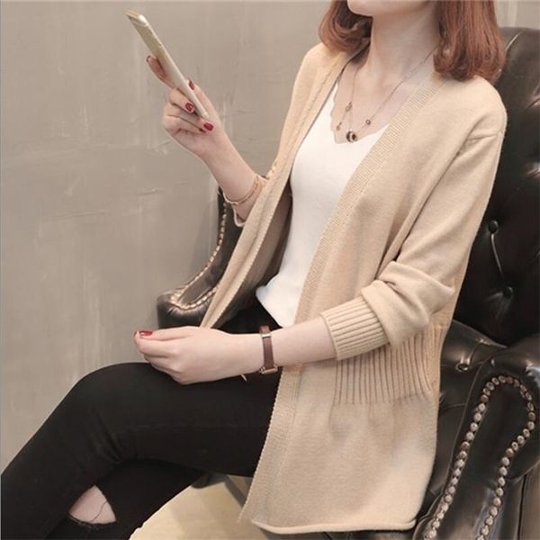 cardigan sweater women autumn winter long sleeve loose knitted v-neck female coat solid flat 210427, White;black
cardigan sweater women autumn winter long sleeve loose knitted v-neck female coat solid flat 210427, White;black