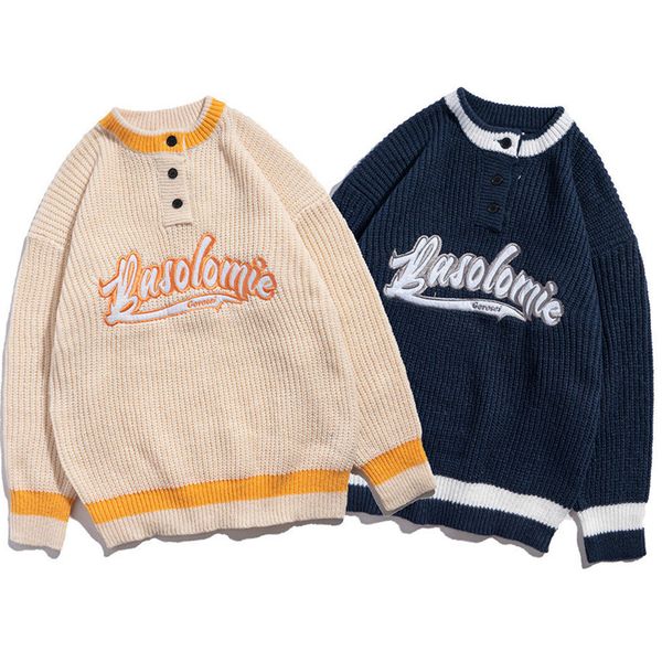 men's sweaters harajuku men's knitted sweater, embroidered winter clothes, hip-hop fashion, White;black
men's sweaters harajuku men's knitted sweater, embroidered winter clothes, hip-hop fashion, White;black