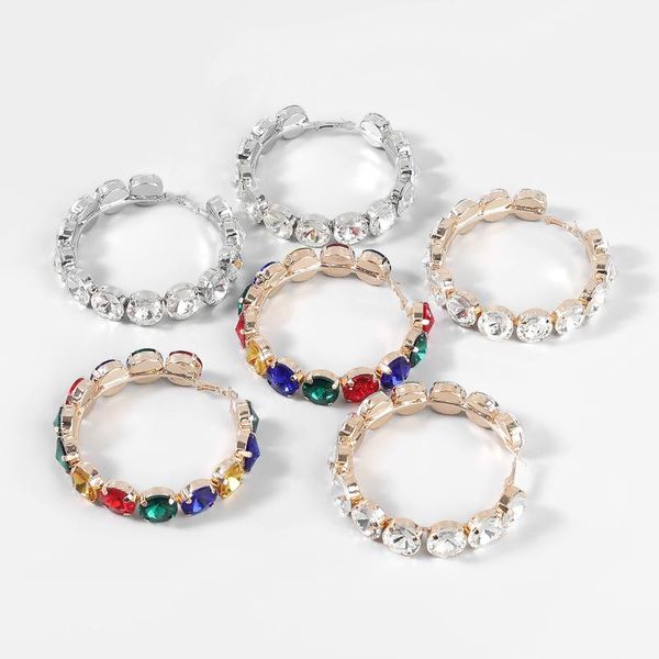 hoop & huggie digadagu fashion metal glass round earrings women's exaggerated home party accessories, Golden;silver
hoop & huggie digadagu fashion metal glass round earrings women's exaggerated home party accessories, Golden;silver