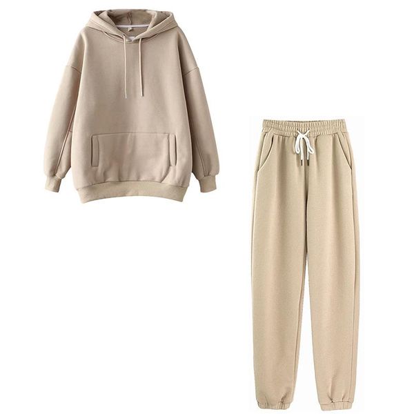 women's hoodies & sweatshirts 2021 autumn winter fleece thicken warm sweatshirt women two pcs set hooded pullover tracksuits sweatpants, Black
women's hoodies & sweatshirts 2021 autumn winter fleece thicken warm sweatshirt women two pcs set hooded pullover tracksuits sweatpants, Black