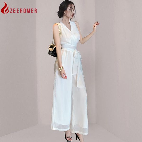 women's two piece pants summer 2 pieces set v-neck sleeveless vest lace-up chiffon elastic waist wide leg korean office lady suit, White
women's two piece pants summer 2 pieces set v-neck sleeveless vest lace-up chiffon elastic waist wide leg korean office lady suit, White