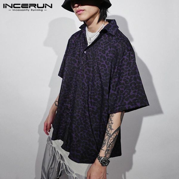 men's casual shirts incerun men leopard printed short sleeve lapel blouse man fashion floral loose buttons camisa summer chic blusas 7, White;black
men's casual shirts incerun men leopard printed short sleeve lapel blouse man fashion floral loose buttons camisa summer chic blusas 7, White;black