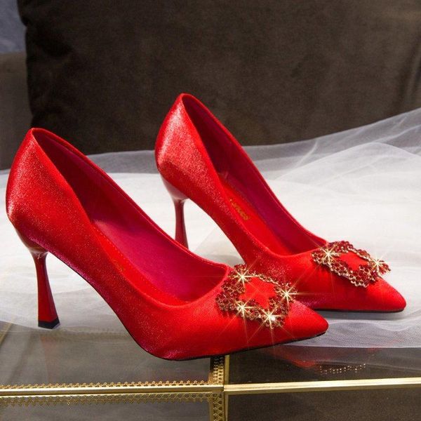 dress shoes satin silk wedding luxury rhinestone buckle thin high heels 2021 spring fashion party bridesmaid ladies pumps, Black
dress shoes satin silk wedding luxury rhinestone buckle thin high heels 2021 spring fashion party bridesmaid ladies pumps, Black