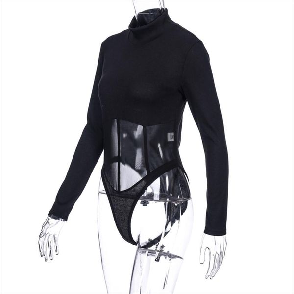 long sleeve high neck mesh womens jumpsuit patchwork bodysuit autumn winter women streetwear outfits, Black;white
long sleeve high neck mesh womens jumpsuit patchwork bodysuit autumn winter women streetwear outfits, Black;white
