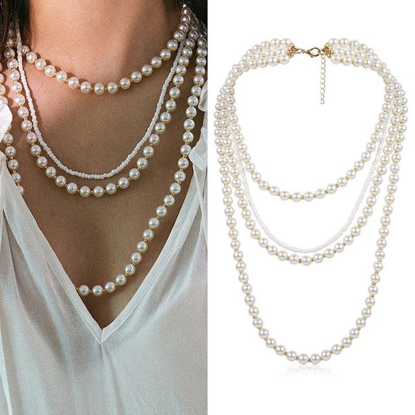 chains personality fashion lady multilayer imitation pearl sautoir handmade necklace of 2021 female elegant accessories, Silver
chains personality fashion lady multilayer imitation pearl sautoir handmade necklace of 2021 female elegant accessories, Silver