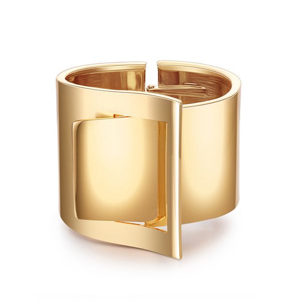 popular jewelry minimalist exaggerated wide edge bracelet geometric button shape smooth gold plating, Black
popular jewelry minimalist exaggerated wide edge bracelet geometric button shape smooth gold plating, Black
