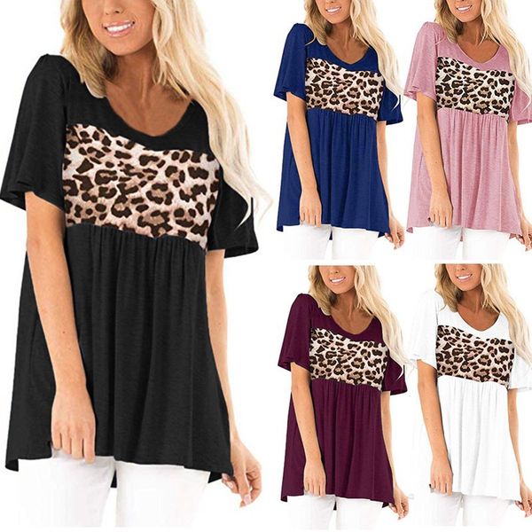2021 spring and summer new women's wear leopard pattern splicing short sleeve t-shirt, White
2021 spring and summer new women's wear leopard pattern splicing short sleeve t-shirt, White