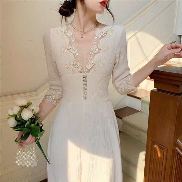 casual dresses french long sleeve maxi dress vintage lace women slim v-neck winter one-piece lady evening party for, Black;gray
casual dresses french long sleeve maxi dress vintage lace women slim v-neck winter one-piece lady evening party for, Black;gray
