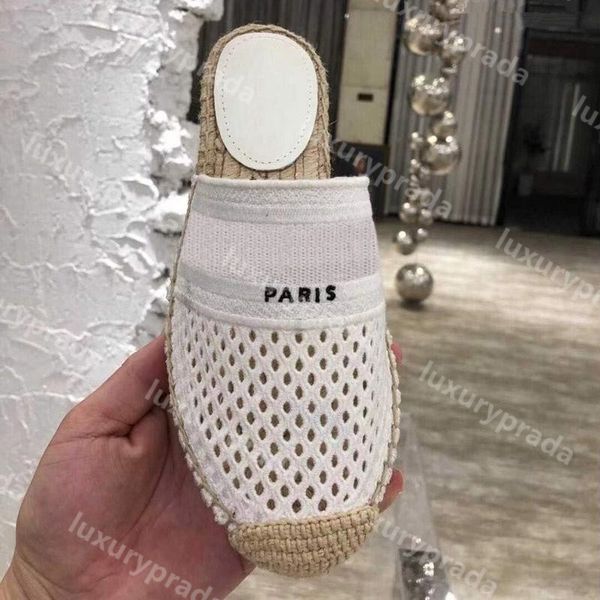 women slippers espadrille mule black white nude mesh embroidery luxury designers slipper lady rope sole mules fashion flat slide with box ca
women slippers espadrille mule black white nude mesh embroidery luxury designers slipper lady rope sole mules fashion flat slide with box ca