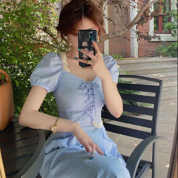 korean designer puff sleeve high waist retro dress women square collar a-line long 2021 summer elegant female casual dresses, Black;gray
korean designer puff sleeve high waist retro dress women square collar a-line long 2021 summer elegant female casual dresses, Black;gray
