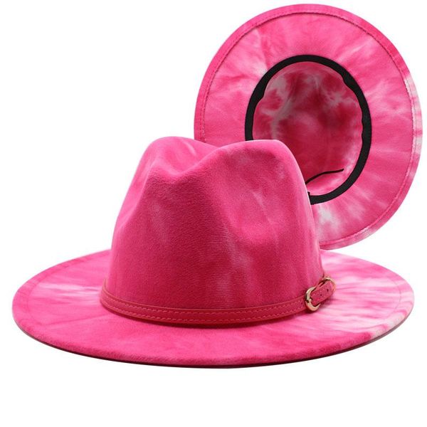 wide brim spring tie-dye fedora hats for women men rose red belt ladies vintage fascinator multicolor panama felt jazz hat 2021, Blue;gray
wide brim spring tie-dye fedora hats for women men rose red belt ladies vintage fascinator multicolor panama felt jazz hat 2021, Blue;gray