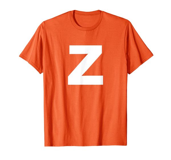 letter z shirt lower case alphabet t-shirt, White;black
