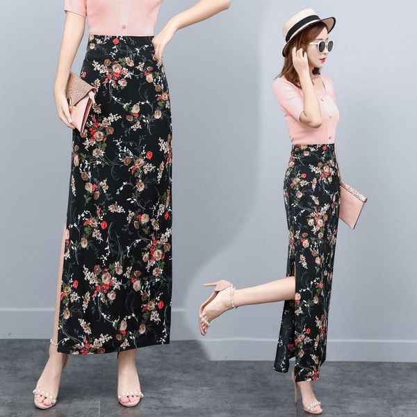 skirts 2021 summer floral print a-line skirt elegant elastic high waist beach holiday chiffon long for women jupe femme x17, Black
skirts 2021 summer floral print a-line skirt elegant elastic high waist beach holiday chiffon long for women jupe femme x17, Black