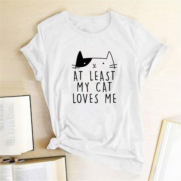 at least my cat men loves me printed and women clothing summer shirt for graphic cute teens de mujer, White;black
at least my cat men loves me printed and women clothing summer shirt for graphic cute teens de mujer, White;black