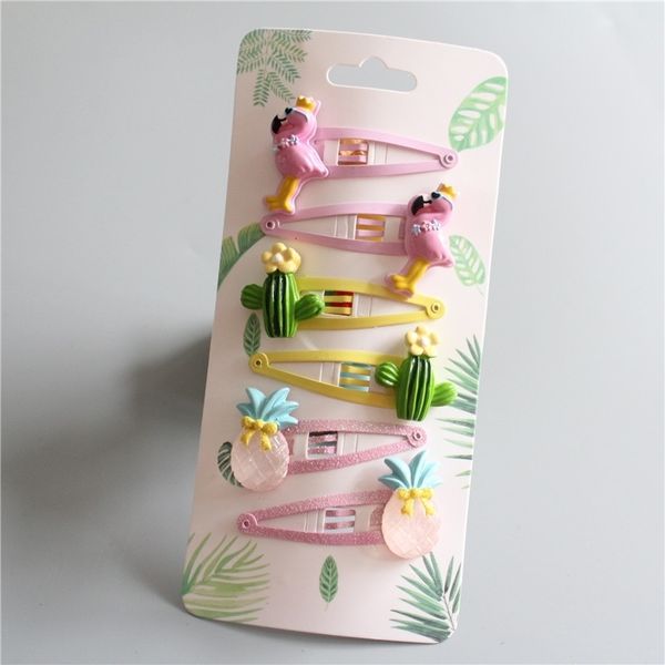 6 adorable flamingo pineapple cactus bb girls accessories for children baby hair clips, Golden;silver
6 adorable flamingo pineapple cactus bb girls accessories for children baby hair clips, Golden;silver