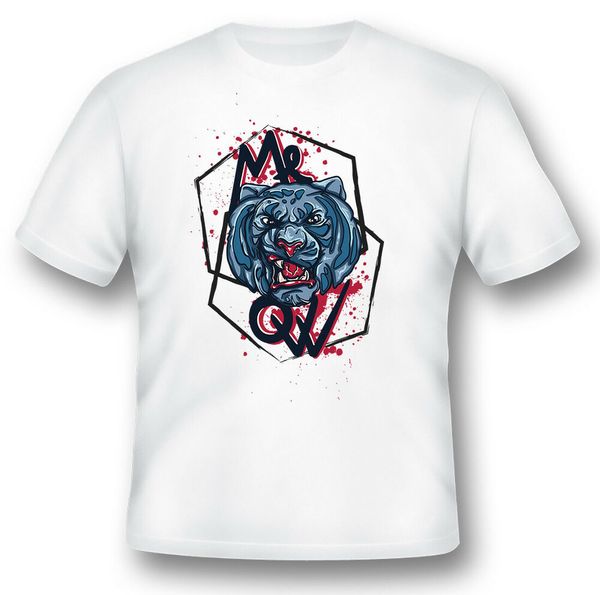 bad tiger meow tee shirt black or white, White;black