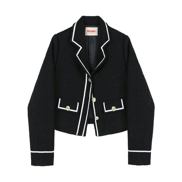 women's jackets korea chic black tweed short coat women autumn single breasted long sleeve minority court style bright line jacket n046, Black;brown
women's jackets korea chic black tweed short coat women autumn single breasted long sleeve minority court style bright line jacket n046, Black;brown