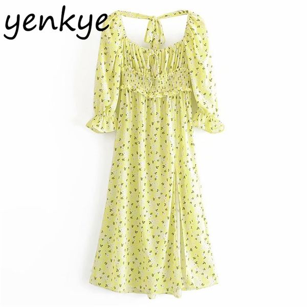 yellow floral print dress women square neck backless side slits elastic waist a-line summer elegant party es 210514, Black;gray
yellow floral print dress women square neck backless side slits elastic waist a-line summer elegant party es 210514, Black;gray
