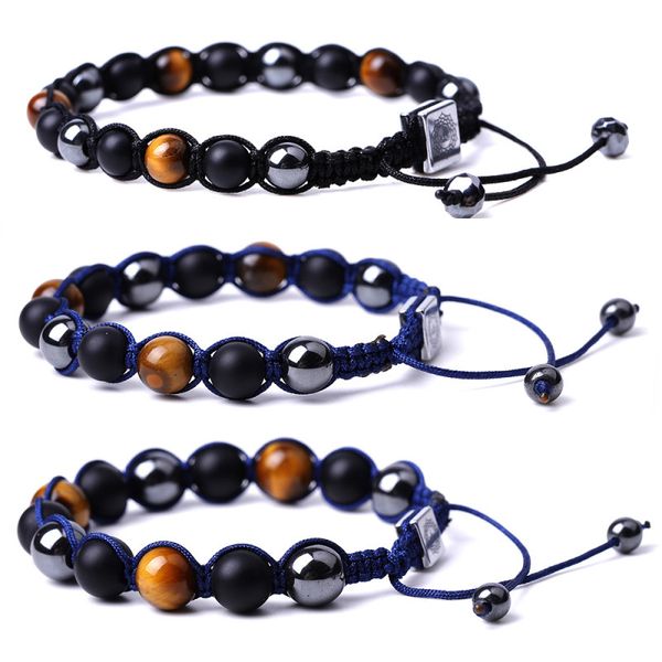 6 8 10mm tiger eye stone black beads bracelet braided women men yoga hand string jewelry friendship gift, Golden;silver
6 8 10mm tiger eye stone black beads bracelet braided women men yoga hand string jewelry friendship gift, Golden;silver