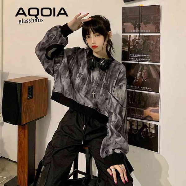 gothic long sleeve female pullovers tie dye short thin women sweatshirt hoodies streetwear loose hole woman clothing crop 210521, Black
gothic long sleeve female pullovers tie dye short thin women sweatshirt hoodies streetwear loose hole woman clothing crop 210521, Black