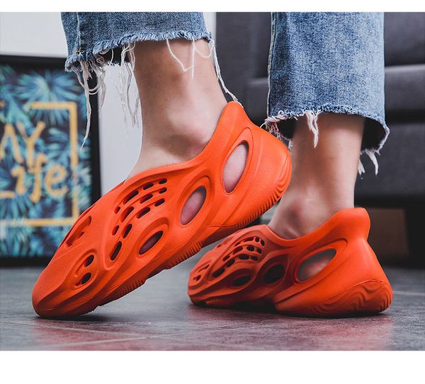 summer fashion designer men women beach slipper lover garden hole roman sandals outdoor wading shoes, Black